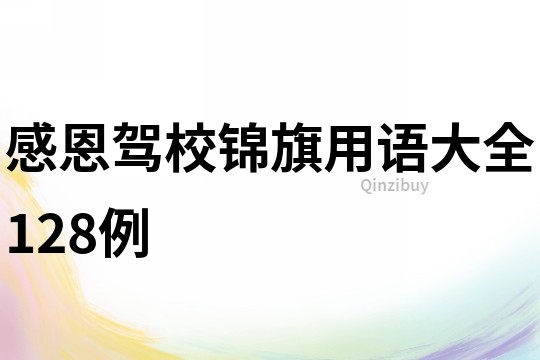 感恩駕校錦旗用語大全128例