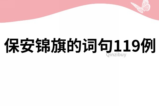保安錦旗的詞句119例