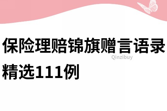 保險理賠錦旗贈言語錄精選111例