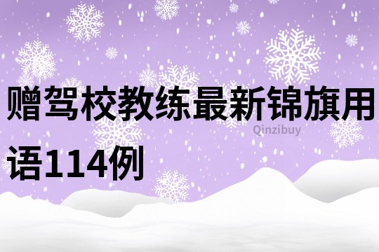 贈駕校教練最新錦旗用語114例