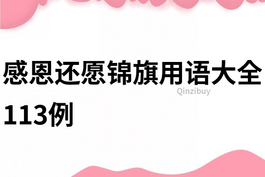 感恩還愿錦旗用語大全113例
