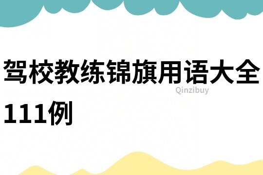 駕校教練錦旗用語大全111例