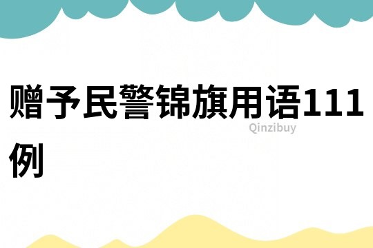 贈予民警錦旗用語111例