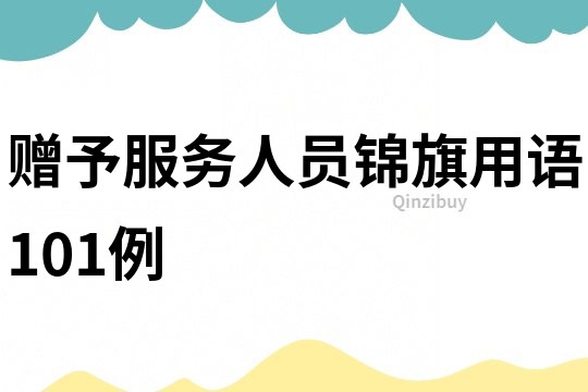 贈予服務人員錦旗用語101例