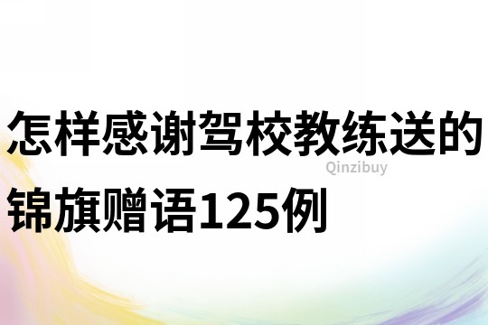 怎樣感謝駕校教練送的錦旗贈語125例
