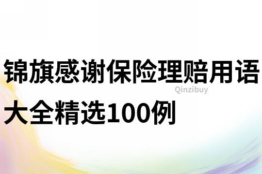 錦旗感謝保險理賠用語大全精選100例