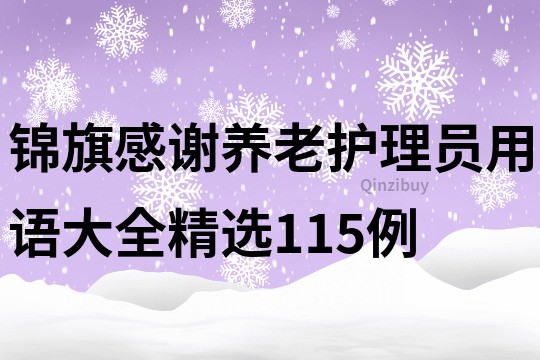 錦旗感謝養老護理員用語大全精選115例