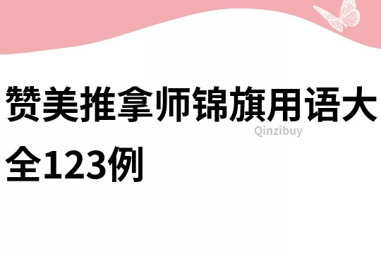 贊美推拿師錦旗用語大全123例