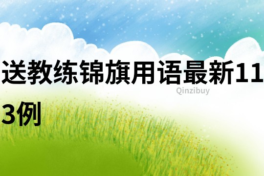 送教練錦旗用語最新113例