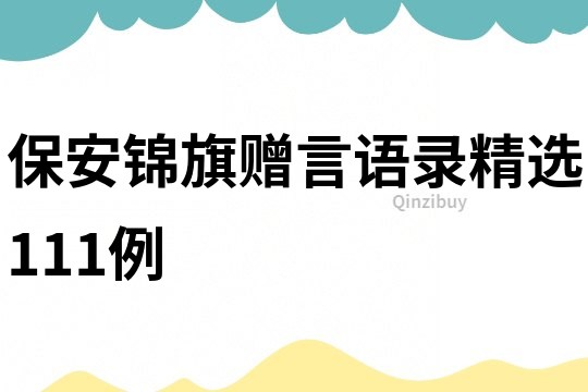 保安錦旗贈言語錄精選111例