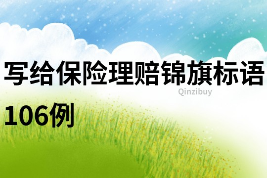 寫給保險理賠錦旗標語106例