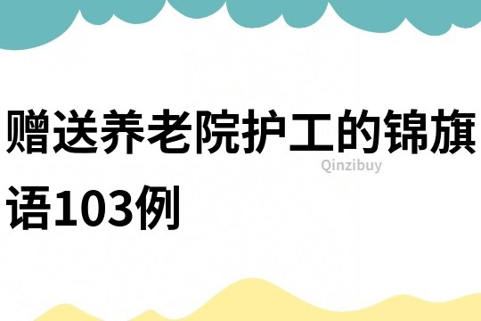 贈送養老院護工的錦旗語103例
