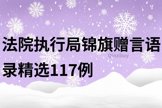 法院執行局錦旗贈言語錄精選117例