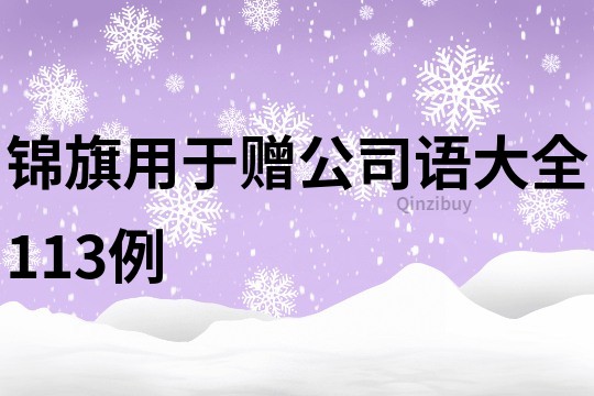 錦旗用于贈公司語大全113例