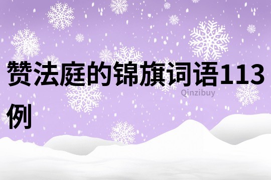 贊法庭的錦旗詞語113例