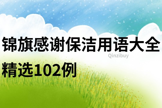 錦旗感謝保潔用語大全精選102例