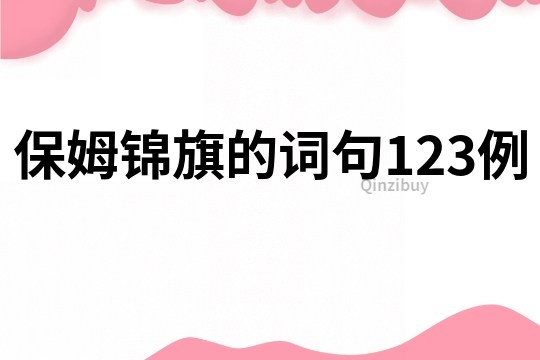 保姆錦旗的詞句123例