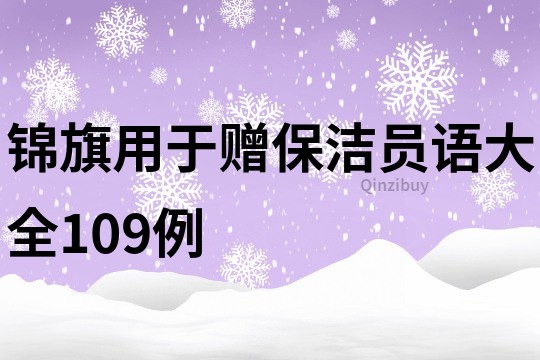 錦旗用于贈保潔員語大全109例