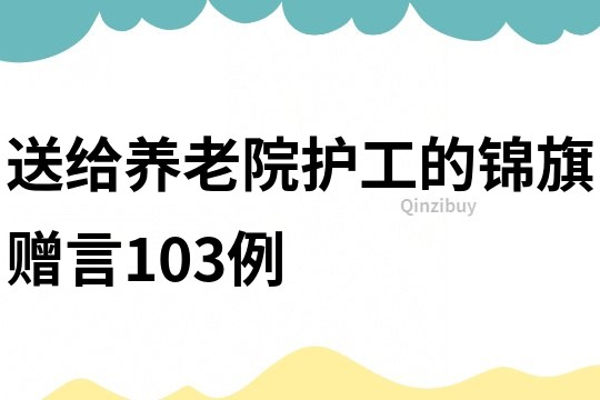 送給養老院護工的錦旗贈言103例