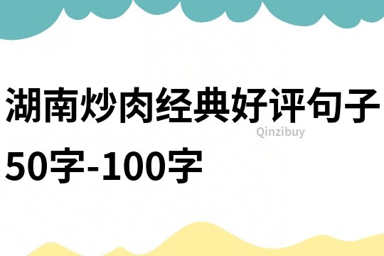 湖南炒肉經(jīng)典好評(píng)句子50字-100字
