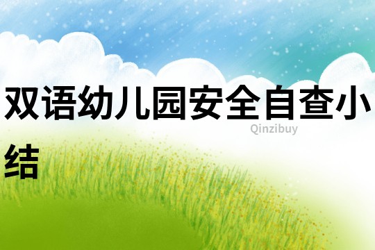 雙語幼兒園安全自查小結(jié)