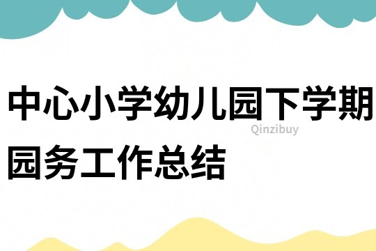 中心小學幼兒園下學期園務工作總結