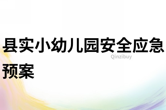 縣實小幼兒園安全應急預案