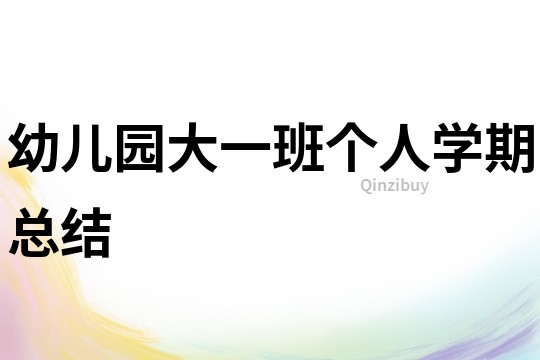幼兒園大一班個(gè)人學(xué)期總結(jié)