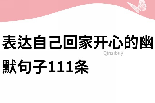 表達(dá)自己回家開心的幽默句子111條
