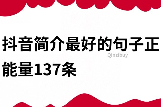 抖音簡介最好的句子正能量137條