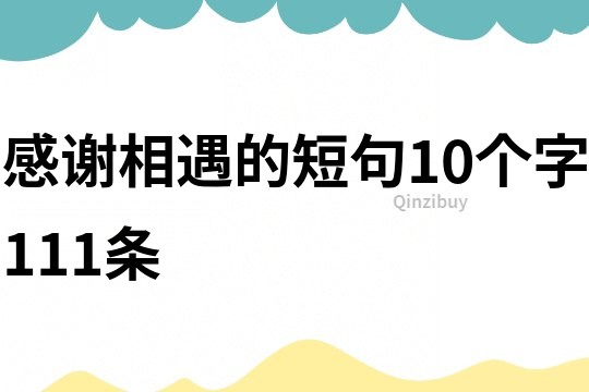 感謝相遇的短句10個字111條