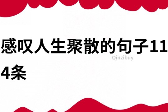 感嘆人生聚散的句子114條