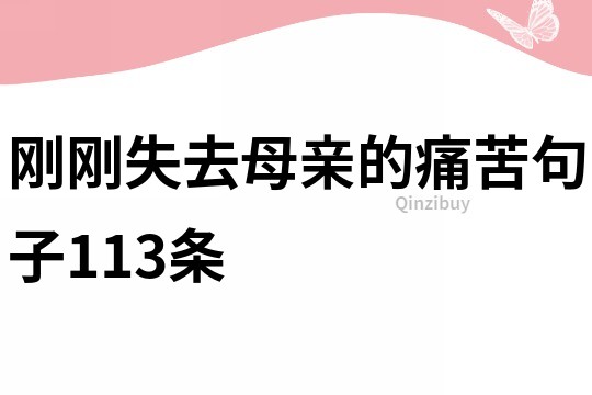 剛剛失去母親的痛苦句子113條