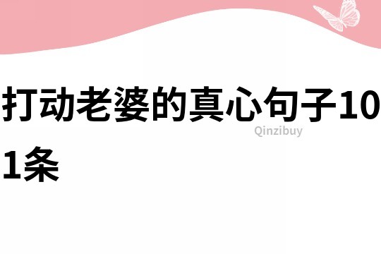打動老婆的真心句子101條