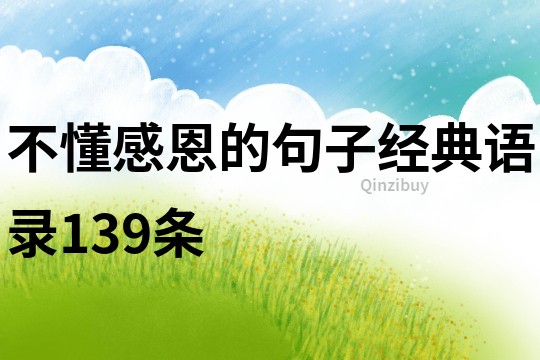 不懂感恩的句子經(jīng)典語(yǔ)錄139條