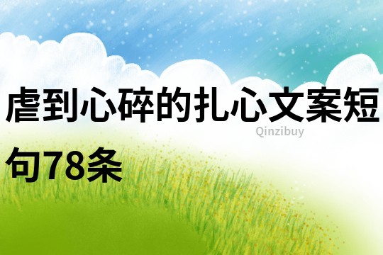 虐到心碎的扎心文案短句78條