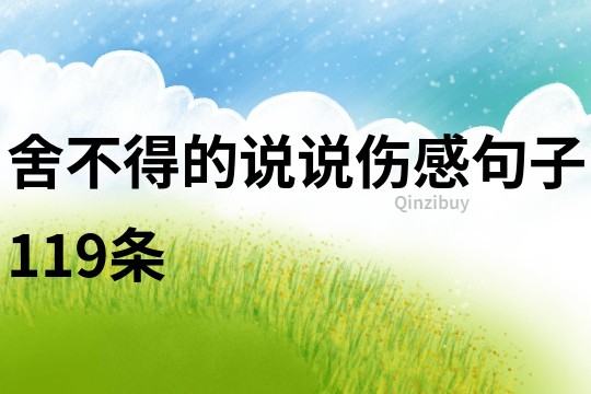 舍不得的說說傷感句子119條