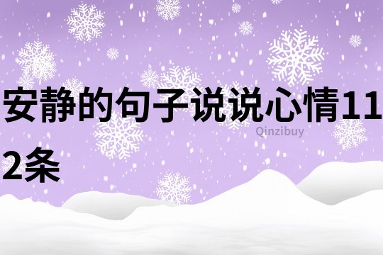 安靜的句子說說心情112條