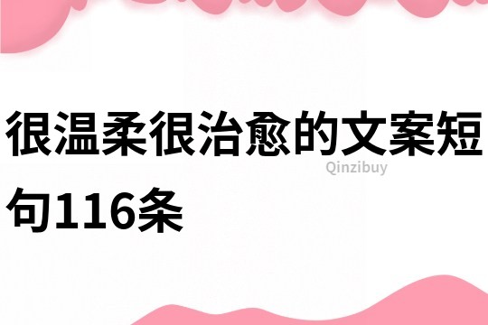 很溫柔很治愈的文案短句116條