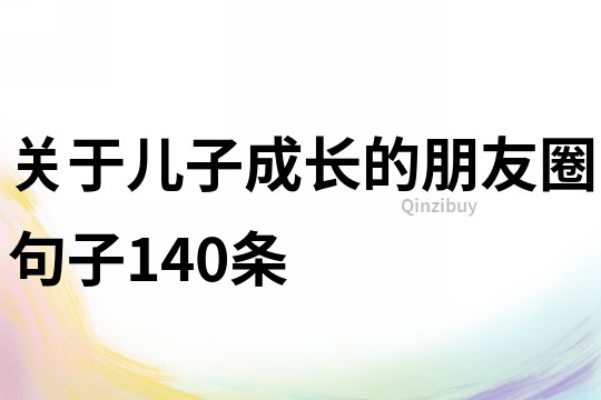 關于兒子成長的朋友圈句子140條