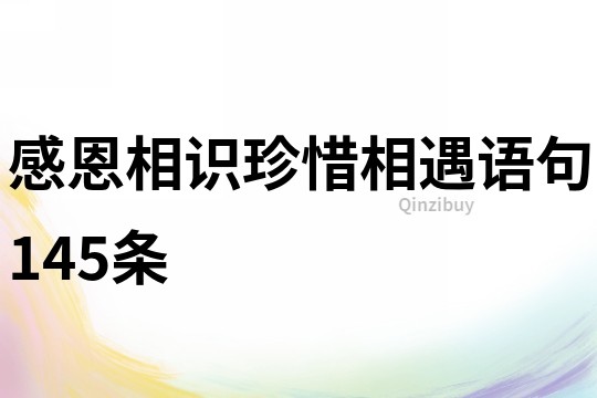 感恩相識(shí)珍惜相遇語(yǔ)句145條
