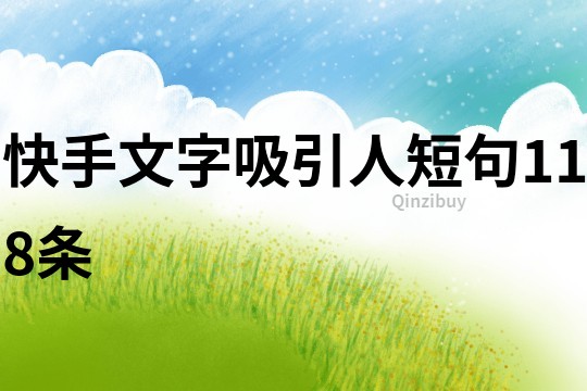 快手文字吸引人短句118條