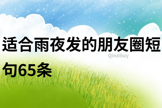 適合雨夜發的朋友圈短句65條