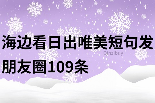 海邊看日出唯美短句發(fā)朋友圈109條