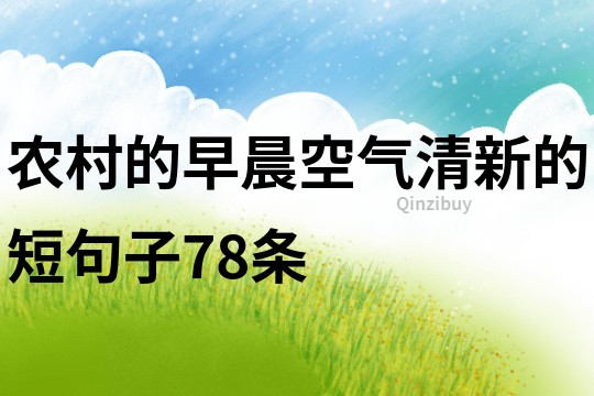 農村的早晨空氣清新的短句子78條
