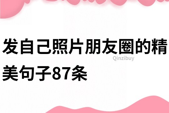 發自己照片朋友圈的精美句子87條