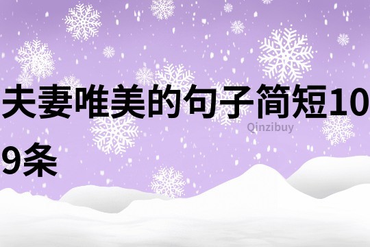 夫妻唯美的句子簡短109條