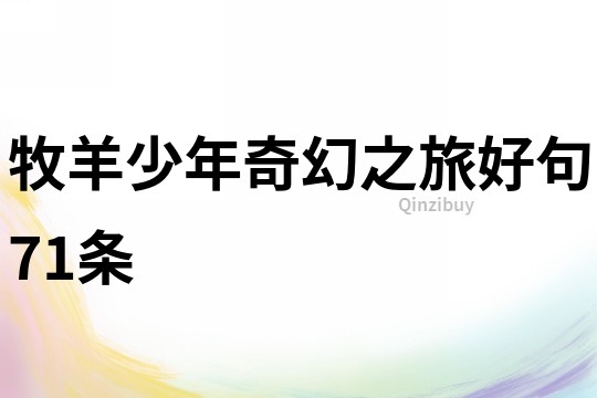 牧羊少年奇幻之旅好句71條