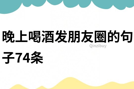 晚上喝酒發(fā)朋友圈的句子74條