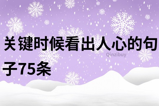 關(guān)鍵時(shí)候看出人心的句子75條